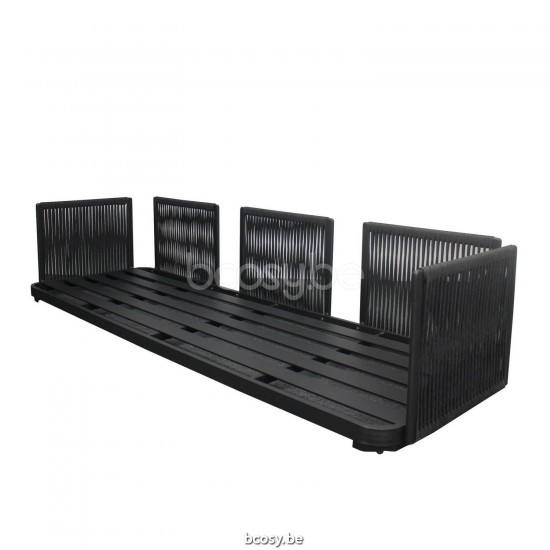 Jati Kebon Durbuy Lounge Basis 3-sitzig Ohne kissen Aluminium anthrazit matt.