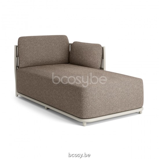 Jati Kebon Cala Sofa Right Lounger Alu Dune Mat Rope Linnen 20mm Line Weaving.