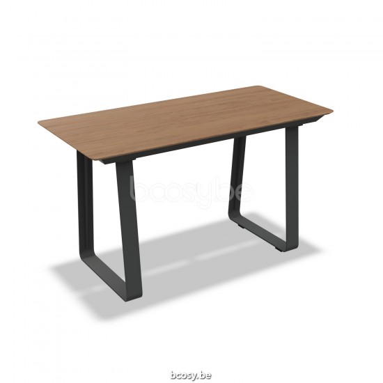 Jati Kebon Elko Bar Table Alu Charcoal Mat Teak Wood 180X80.