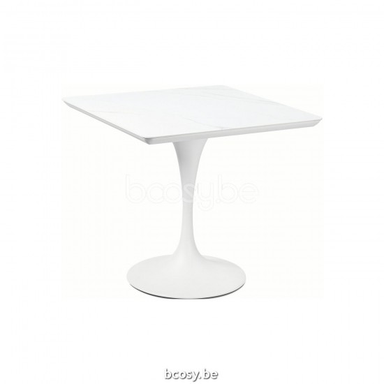 Jati Kebon Siena Dining Table Alu Dune Mat Ceramic Travertino White 6mm 80x80.