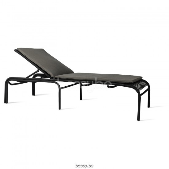 Vincent Sheppard Loop lits de jardin bain de soleil Fauteuils de relaxation chaises longues Cadre en Aluminium Gris fossile C