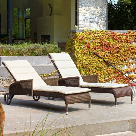 Vincent Sheppard Dovile lits de jardin bain de soleil Fauteuils de relaxation chaises longues Lloyd Loom Taupe.