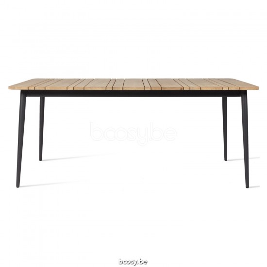 Vincent Sheppard Leo tables de jardin cadre en Aluminium Lave Teak Top 180x90.