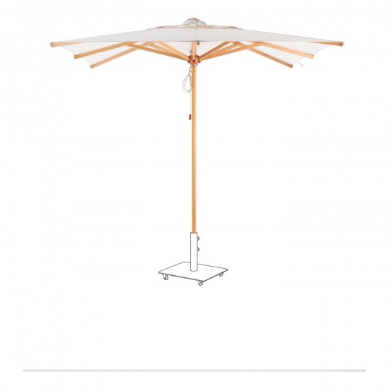 Vincent Sheppard Florence centrale mast paal houten parasols Eucalyptus Hout frame 300X300 Sunbrella Canvas Solids cat B.