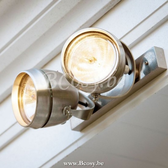 Authentage MAC102P22 MACRO buitenwand muurlamp G53 Br. nickel Authentage Buitenwandlampen Buitenmuurlampen Gevelverlichting.