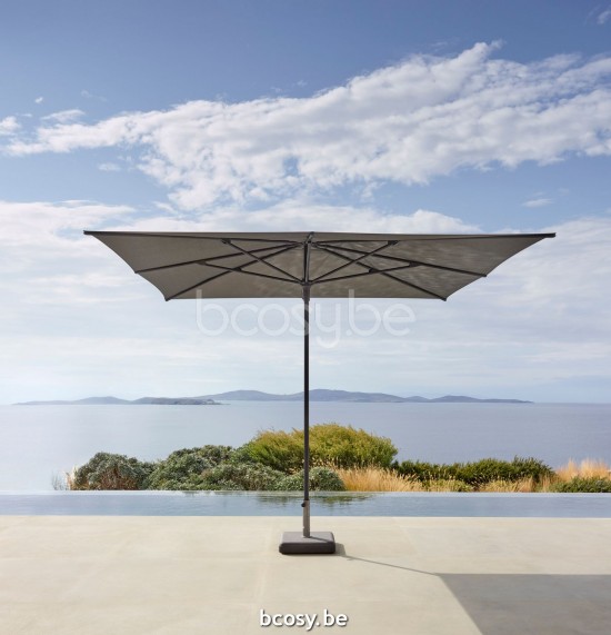 Jardinico AMALFI 250x250 Square Centerpost Parasol Pole Anthracite Canopy Gris Nature Classic-Acryl solids.