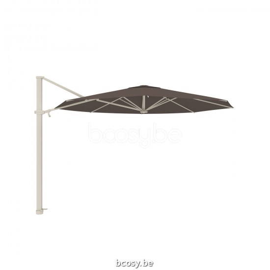  Jardinico ANTEGO 350XR Runder Freiarmsonnenschirm Freiarmschirm Ø3,5 Sonnenschirmmast Leinenfarben Pulverbeschichtetes Aluminium| Sonnenschirmbespannung-bezug-tuch-stoff Walnut Sunbrella.