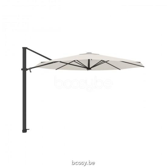  Jardinico ANTEGO 350XR Runder Freiarmsonnenschirm Freiarmschirm Ø3,5 Sonnenschirmmast Schwarz Matt Pulverbeschichtetes Aluminium| Sonnenschirmbespannung-bezug-tuch-stoff Natural Classic-Acryl solids.