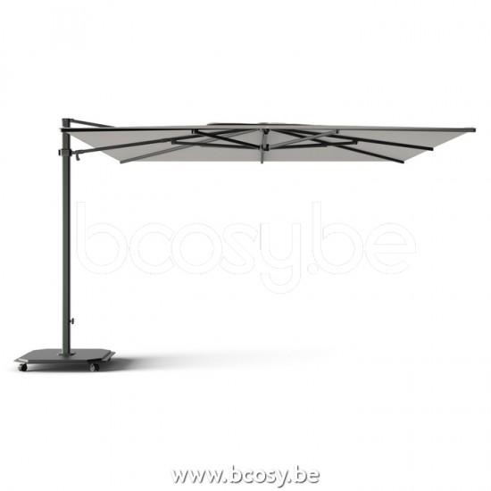Jardinico JCP401 370x370 Vierkante Vrijhangende Parasol 3,7x3,7 Mast Zwart Doek Umber Sunbrella Plus Marine UFJCP.401 CARACTERE.