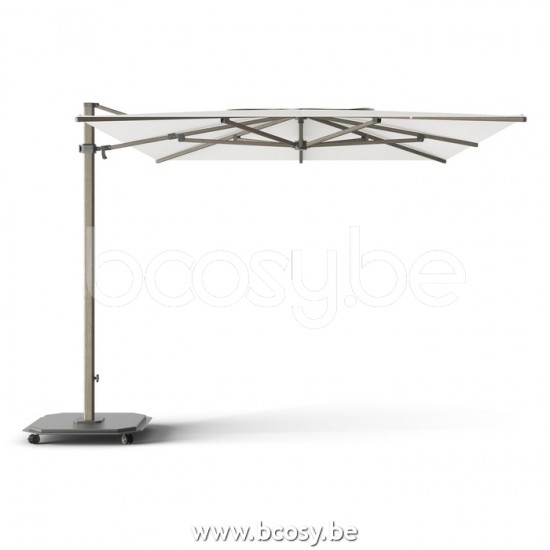 Jardinico JCP402 300x425 Rechthoekige Vrijhangende Parasol 3x4,25 Mast Cappuchino Aluminium Met Structuur Doek Pearl Sunbrella Plus Marine UFJCP.402 CARACTERE.