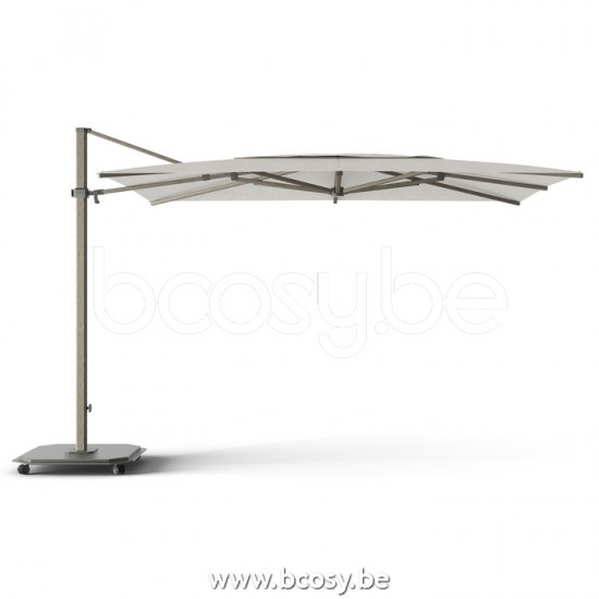 Jardinico JCP404 250B x350 Rechthoekige Vrijhangende Parasol 2,5x3,5 UNIEK MODEL Mast Cappuchino Aluminium Met Structuur Doek Cotton Sunbrella Plus Marine UFJCP.404 CARACTERE.