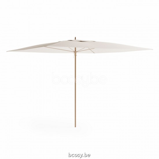 Jardinico TULI 240x240 Vierkante Middenstam Parasol 2,4x2,4 Mast Teak Aluminium Met Structuur Doek Natural Classic-Acryl solids.