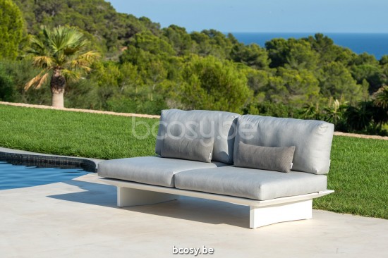 Jati Kebon Arbon Lounge Base 2-Seat Alu White Mat.