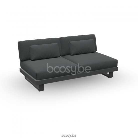 Jati Kebon Fano Lounge Base 2-Seat Alu Charcoal Mat.