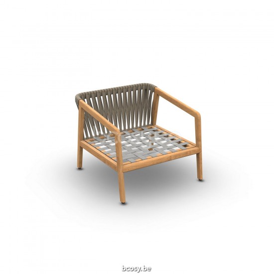 Jati Kebon Ritz Teak Canapé 1 place Sans coussins Corde Taupe.