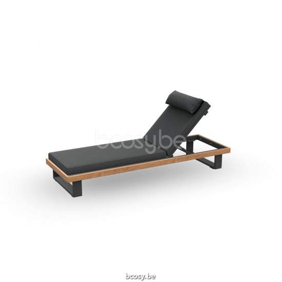 Jati Kebon Truro Chaise longue Sans coussins Aluminium anthracite mat.