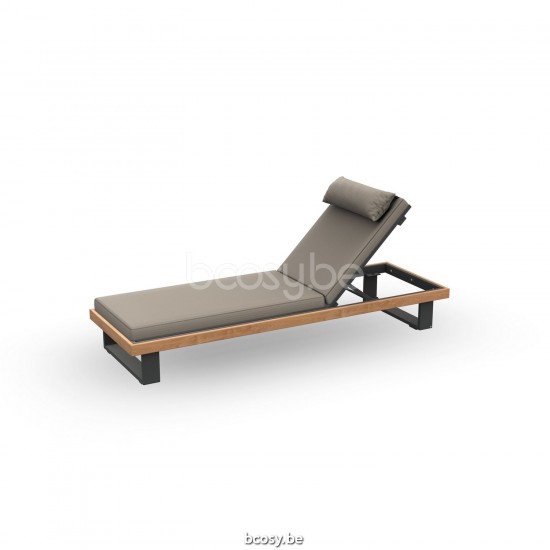 Jati Kebon Truro Chaise longue Sans coussins Aluminium anthracite mat.