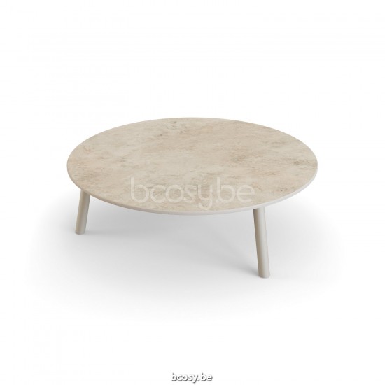 Jati Kebon Ronda Side Table Alu Sand Mat Ceramic Chianca 12 mm D90.