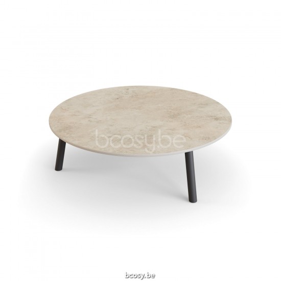 Jati Kebon Ronda Side Table Alu Charcoal Mat Ceramic Chianca 12 mm D90.
