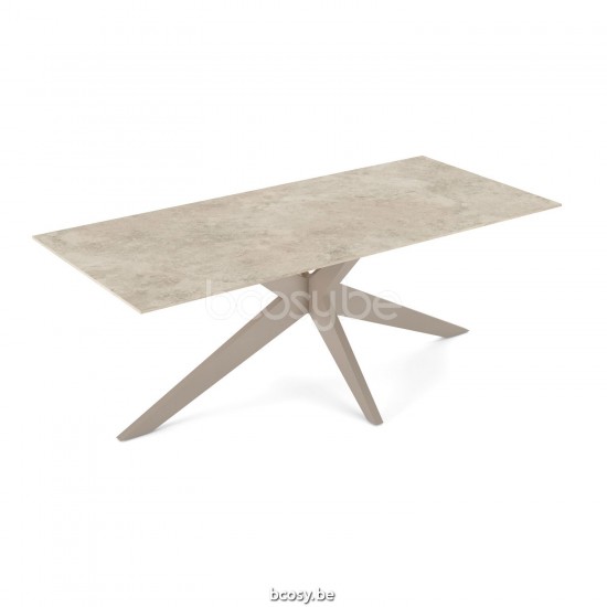Jati Kebon Yate Dining Table Alu Sand Mat Ceramic Chianca 12 mm 220X100.