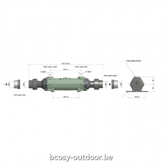 Bowman Zwembadwarmtewisselaar voor zwembad 5113-2 - Cu/Ni.