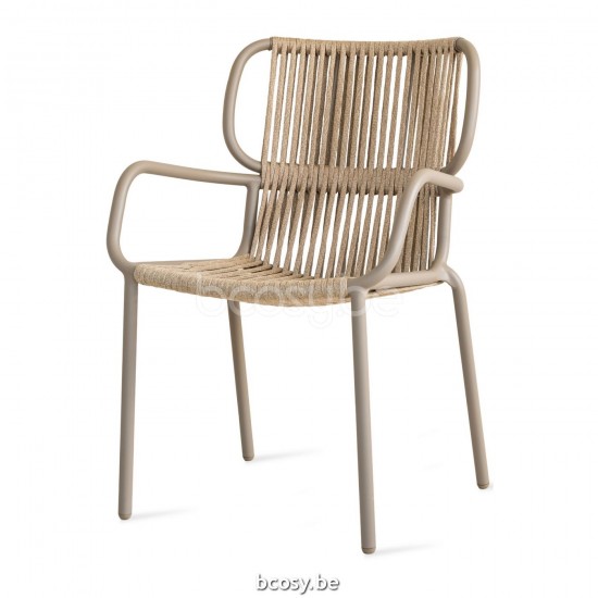 Vincent Sheppard Vincent Sheppard Ribbon Dining Armchair Taupe Aluminium frame Sand Rope Polypropylene.