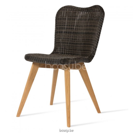 Vincent Sheppard Lena Tuinstoelen Onbehandeld Teak Houten frame Mocca Wicker Polyethyleen.