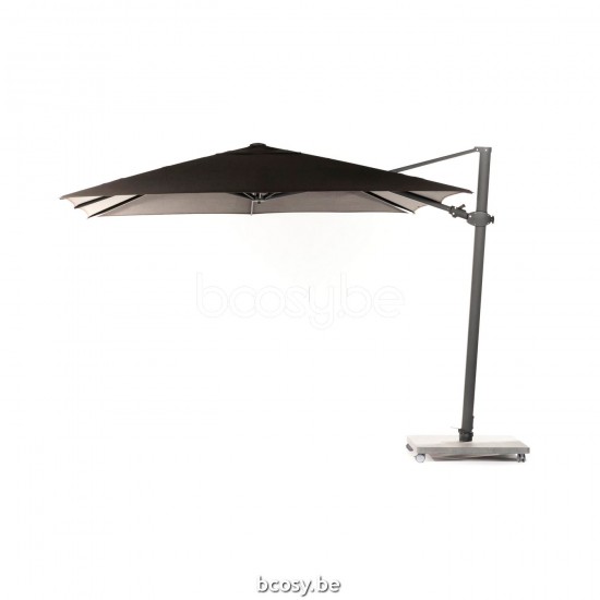 Jardinico ANTEGO 300x300 Square Sidepost Cantilever Free Pole Mast Floating Parasol 3x3 Pole Mast Post Anthracite Powder Coated Aluminium| Canopy-fabrics Black Classic-Acryl solids.