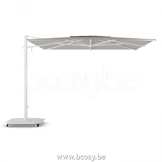 Jardinico JCP301 300x300 Quadratischer Freiarmschirm Weisser Mast Stoff Umber Sunbrella Plus Marine.