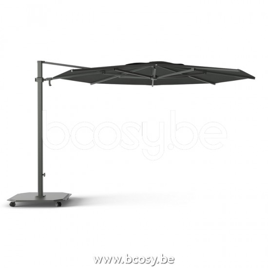 Jardinico JCP303 Ø350 Parasol Deporté Mât Antracite Toile Pitch Sunbrella Plus Marine.
