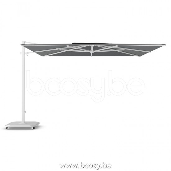 Jardinico JCP401 370x370 Parasol Deporté Mât Blanc Toile Onyx Sunbrella Plus Marine.