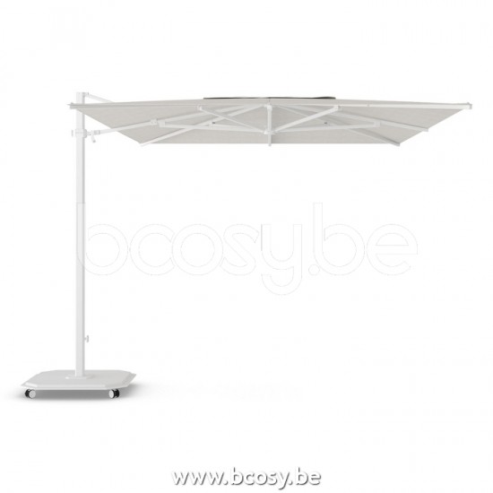 Jardinico JCP402 300x425 Parasol Deporté Mât Blanc Toile Cotton Sunbrella Plus Marine.