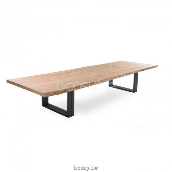 Jardinico NATURE Rechteckiger Niedriger Gartentisch Schwarzer Teak.