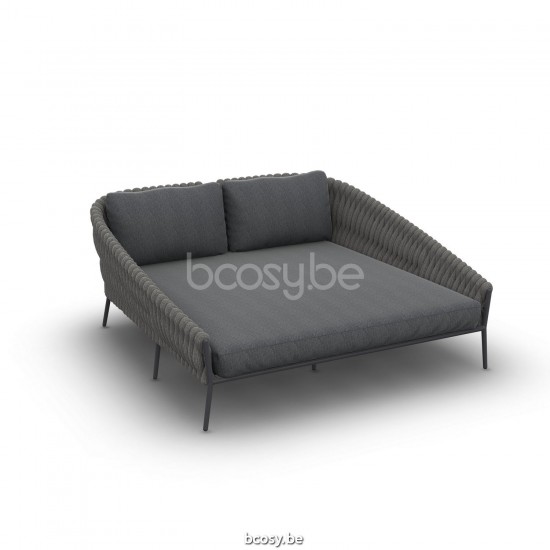 Jati Kebon Fortuna Socks Double Daybed Alu Charcoal Mat Socks Charcoal Cushion Seat + Back Single Sunbrella Natte Sooty QDF.