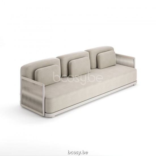 Jati Kebon Durbuy Lounge Base 3Seat Alu Sand Mat.
