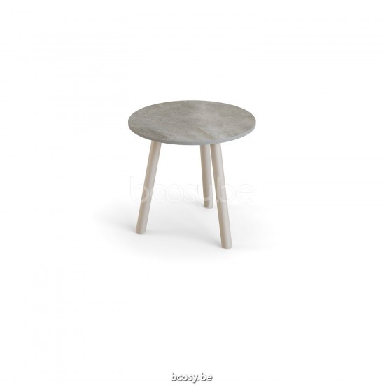 Jati Kebon Ronda Side Table Alu Sand Mat Ceramic Palladium Grey 12mm D45.