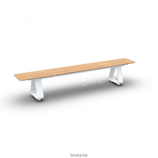 Jati Kebon Elko Bench Alu White Mat Teak Wood 265X36.