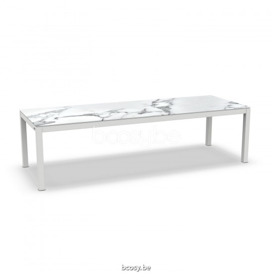 Jati Kebon Danli Dining Table Alu White Mat Ceramic Calacatta 280X100.