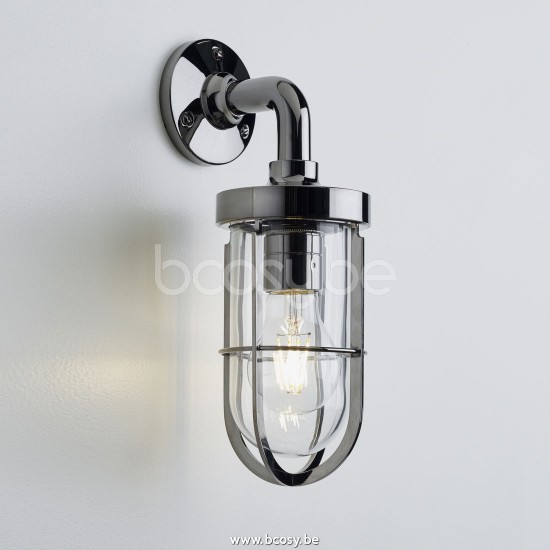 Tekna Nautic DOCKLIGHT WALL-gepolijst verchroomd messing-helder glas.