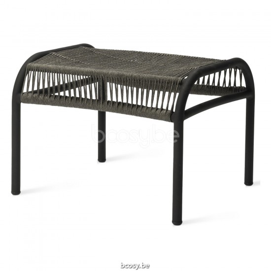 Vincent Sheppard Loop poufs de jardin extérieur cadre en Aluminium Gris fossile Corde Gris fossile Polypropylène.