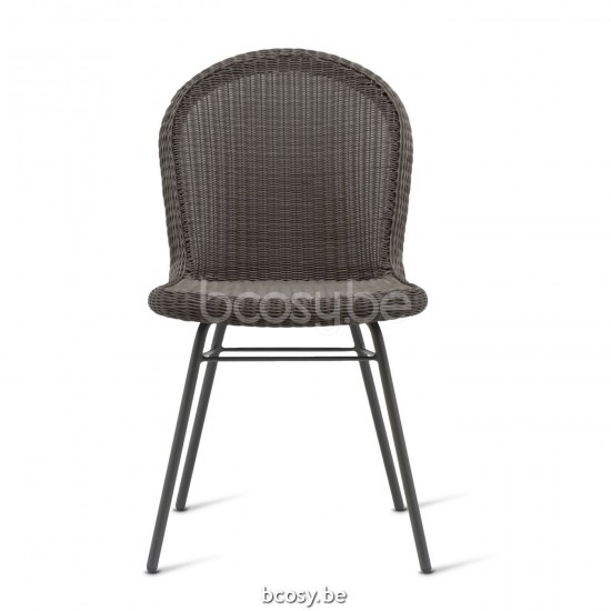 Vincent Sheppard Vincent Sheppard Damien Dining Chair Black Powder Coated Steel A frame Mocca Wicker Polyethylene.