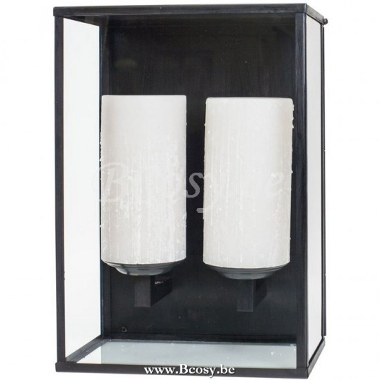 AUTHENTAGE Authentage Bellefeu vitrine wall - 2 candles glass Bronze Authentage BVW002OUG.