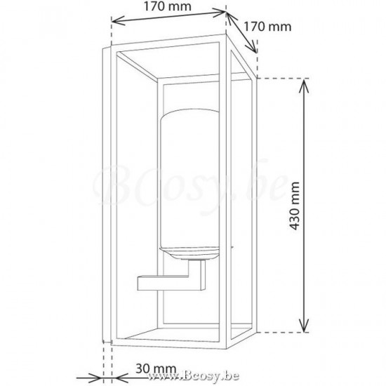 AUTHENTAGE Authentage Bellefeu vitrine wall - 1 candle glass Br. nickel Authentage BVW101OUG.