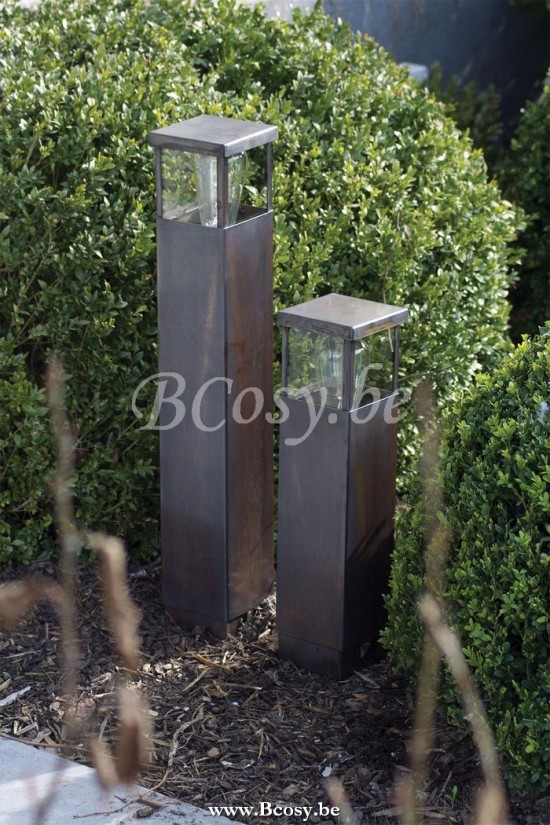 Authentage VIT101P40 Authentage VITRINE Bollard Post light E27 Br. nickel Authentage Outdoor Garden Lampposts Lichting.