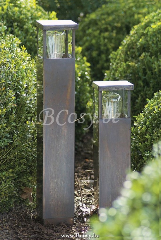 Authentage VIT101P40 VITRINE Tuinpaal lampverlichting E27 Br. nickel Authentage Outdoor Oprit Buitenverlichting Paallampen Tuinpalen Buitenverlichting.