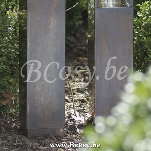 Authentage VIT101P60 Authentage VITRINE Bollard Post light E27 Br. nickel Authentage Outdoor Garden Lampposts Lichting.