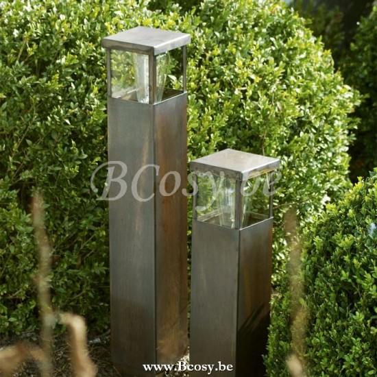 Authentage VIT101P60 VITRINE Tuinpaal lampverlichting E27 Br. nickel Authentage Outdoor Oprit Buitenverlichting Paallampen Tuinpalen Buitenverlichting.