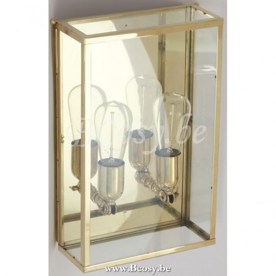 Authentage VIT302008 Authentage VITRINE Applique murale extérieure E27 Pol. brass Authentage Appliques Murales d'extérieur.