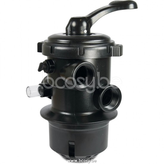 Flotide 6-weg klep 1 1/2" binnendraad 4bar zwart 6-weg type Mega MFV 6-weg klep, klem BOSTA 0892725