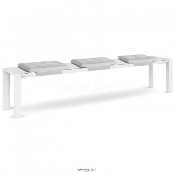 Diphano Metris tuinbank 226x39 Aluminium Wit Frame.